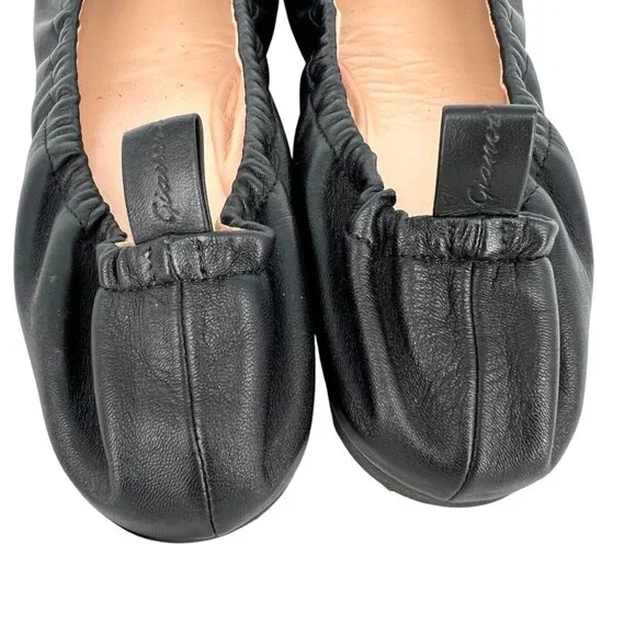 Gianvito Rossi Alina Pointed Toe Black Ballet Flats Size 39
